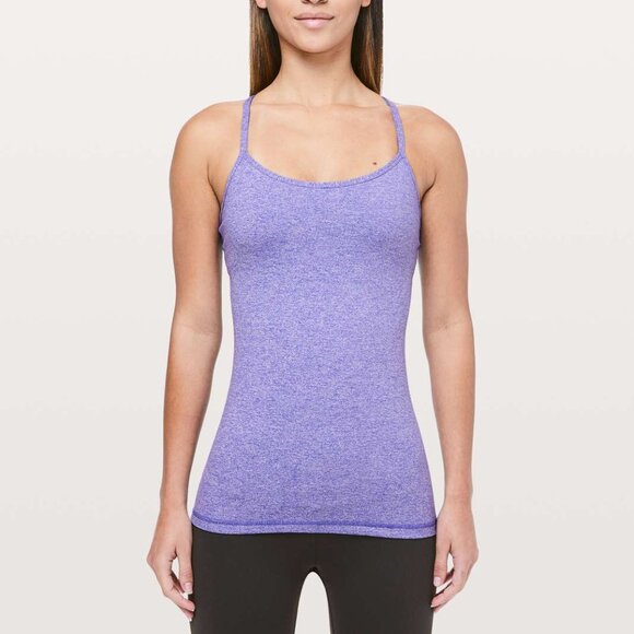 LIKE NEW Lululemon Power Y Tank Luon Heathered Iris Flower Size 6 - Picture 1 of 11
